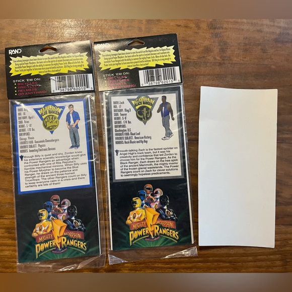 Vintage 1993 Mighty Morphin Power Rangers Vinyl Decal Stickers, NWT - Picture 4 of 4